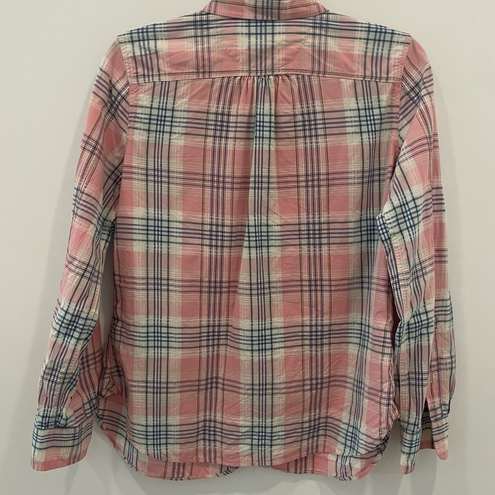 Lauren Ralph Lauren Women Shirt Size Small Pink Blue Button Down Rollup Sleeves - Picture 2 of 8